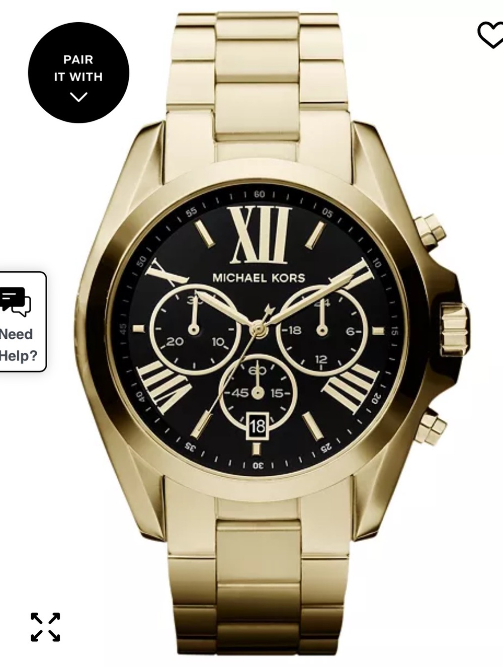 Unisex Chronograph Michael Kors Bradshaw Gold-Tone Stainless Steel Watch - Picture 4 of 4